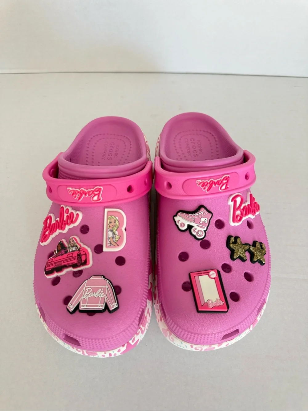 Crocs Kids' Barbie Cutie Crush Clogs Taffy Pink Water Shoes Girl Size 4 New